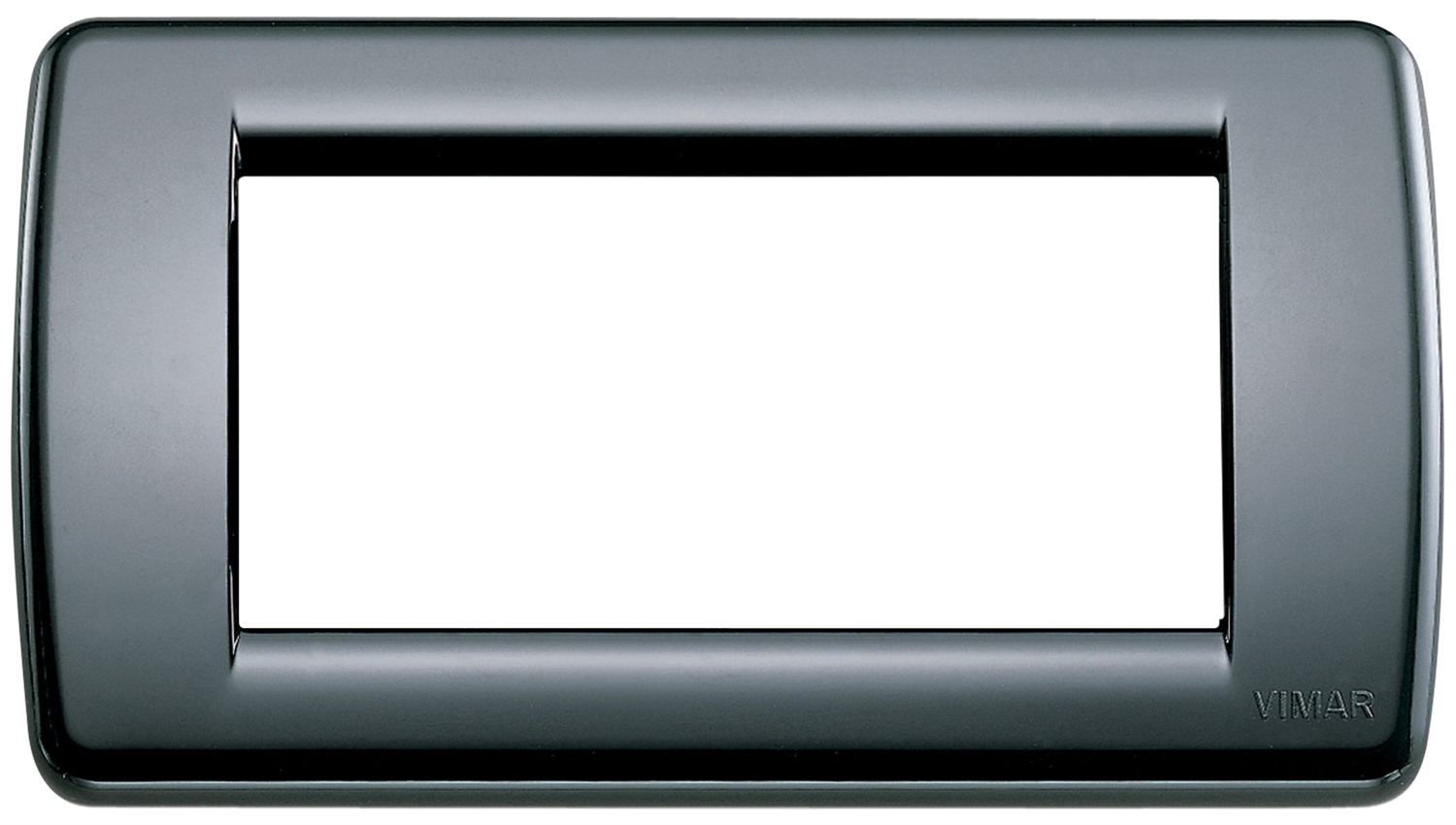 VIMAR Placca Rondò 4 Moduli Nera Serie Idea in Tecnopolimero - 16764.16
