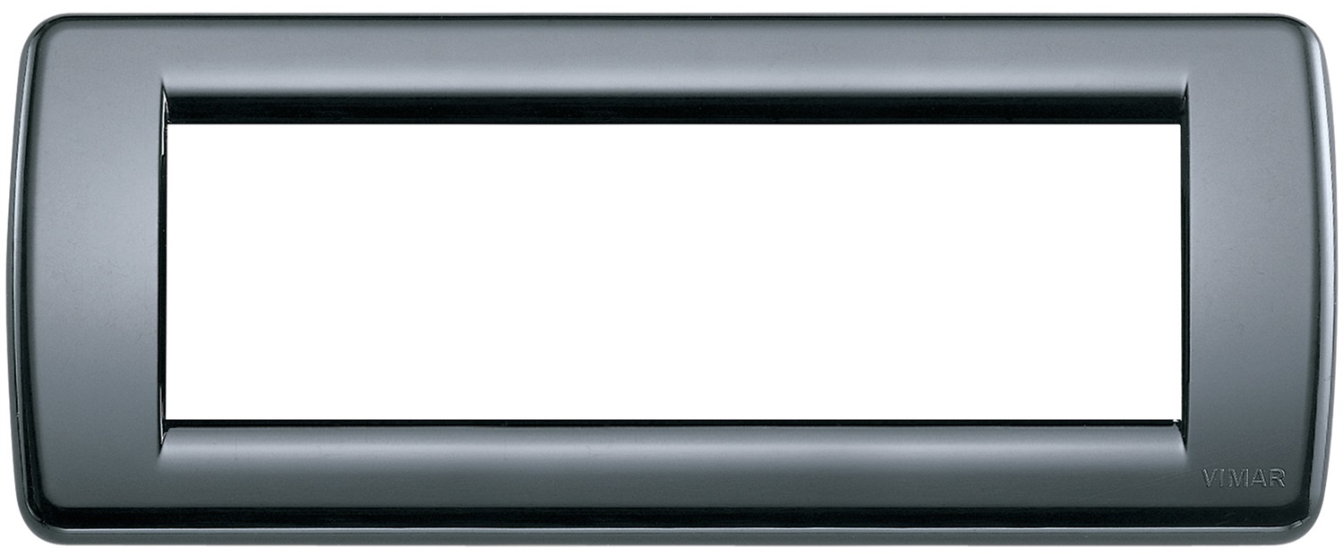 Vimar Placca Rondò 6 Moduli Grigio Grafite - Serie Idea, Dimensioni 198x82x9 mm, Tecnopolimero