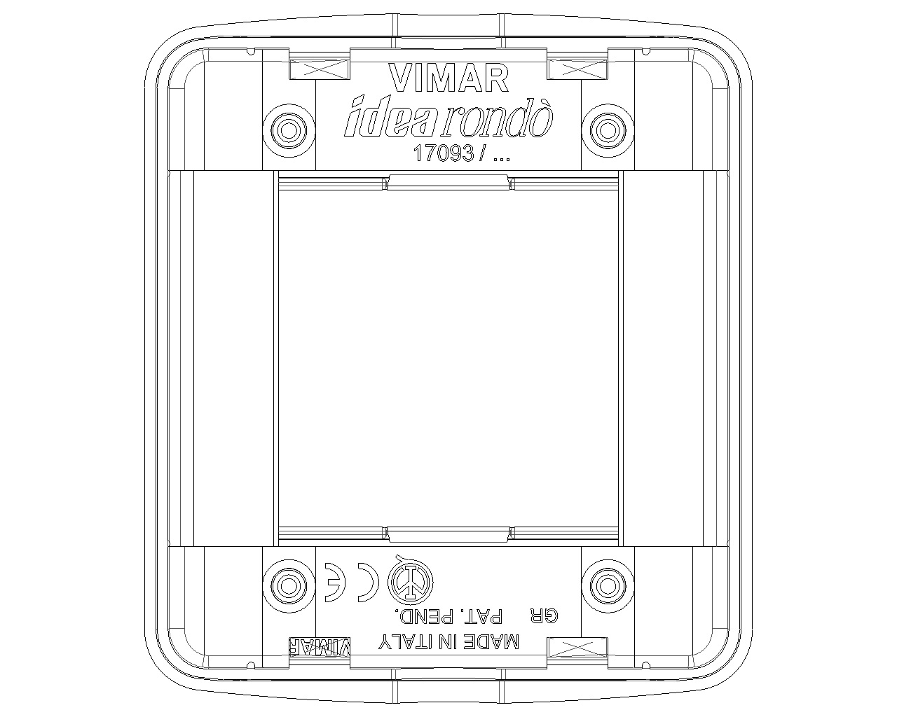 Vimar 17093.32 Placca Rondò in Metallo Oro Lucido, 1 o 2 Moduli, Design Moderno