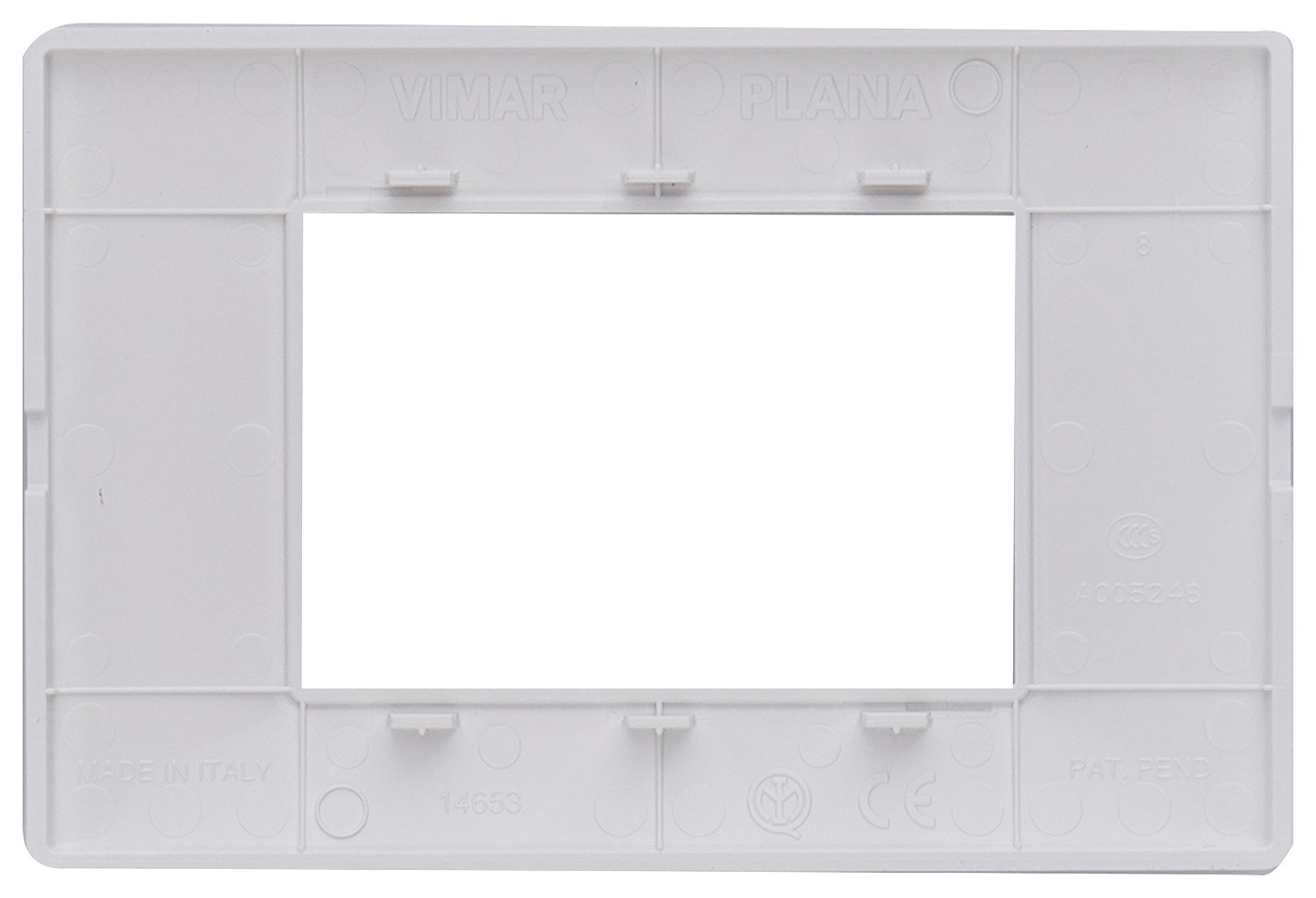 Vimar 14653.01 Placca 3 Posti in Tecnopolimero Bianco - Serie Plana