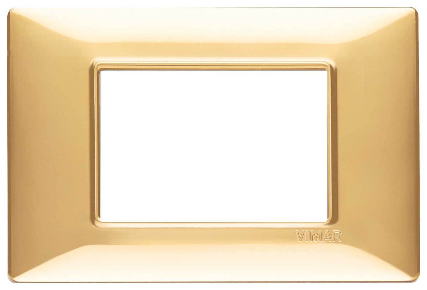Vimar Plana 14653.24 Placca 3 Moduli in Tecnopolimero, Oro Lucido