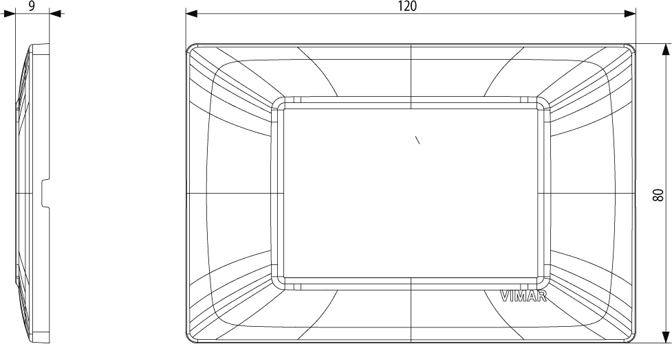 Vimar Plana 14653.24 Placca 3 Moduli in Tecnopolimero, Oro Lucido
