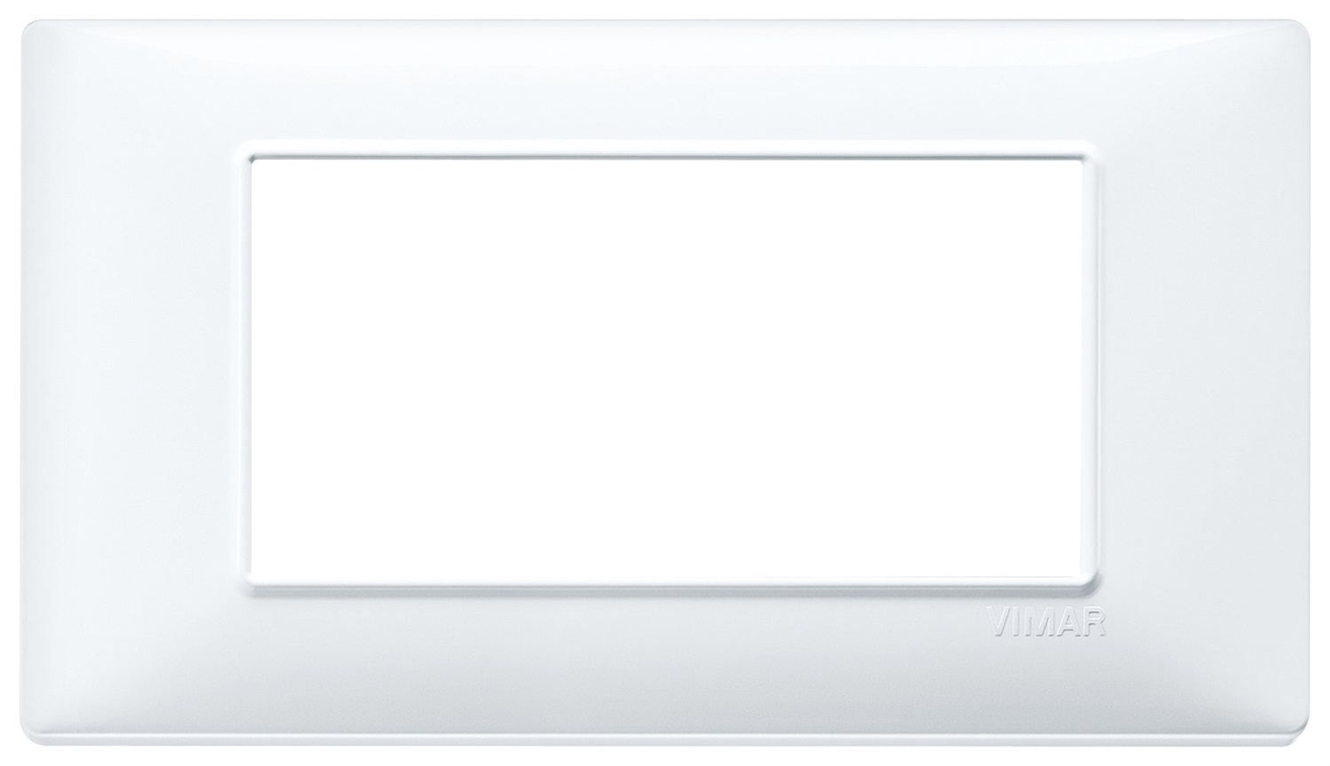 Vimar Plana Placca 4 Moduli Bianco RAL 9016 in Tecnopolimero - Dimensioni 139x80x9 mm