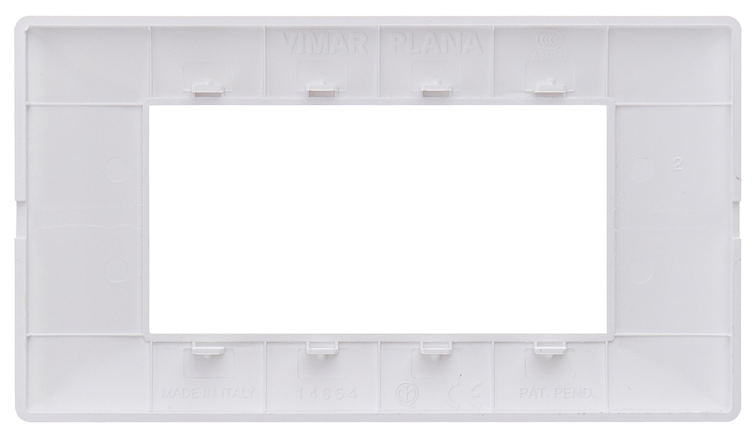 Vimar Plana Placca 4 Moduli Bianco RAL 9016 in Tecnopolimero - Dimensioni 139x80x9 mm