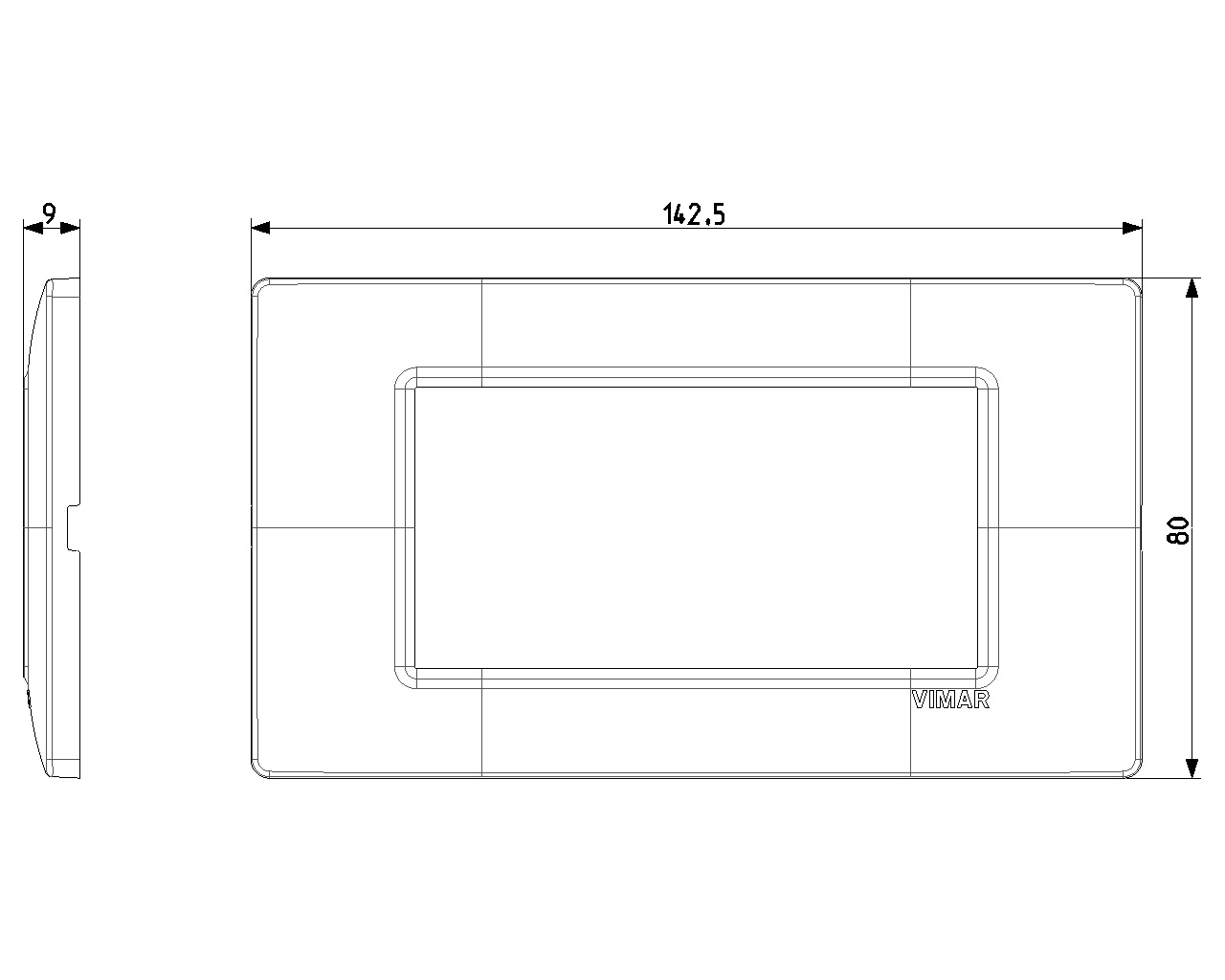 Vimar 14654.24 Placca 4 Moduli in Tecnopolimero Colore Oro Lucido - Serie Plana