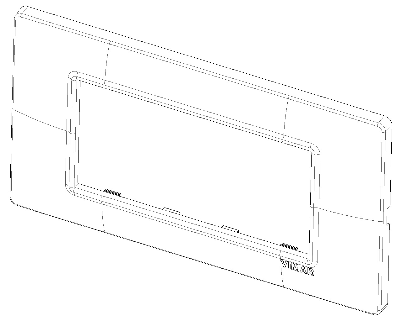 Vimar 14654.24 Placca 4 Moduli in Tecnopolimero Colore Oro Lucido - Serie Plana