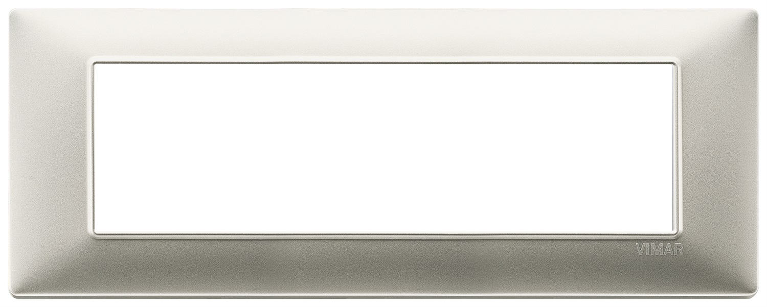 Vimar Plana 14657.21 Placca 7 Moduli Nichel Opaco in Tecnopolimero - Dimensioni 206x80x9 mm