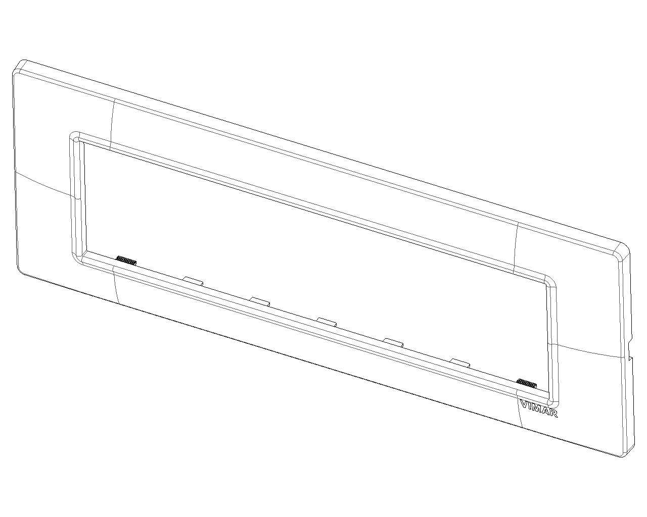 Vimar Plana 14657.21 Placca 7 Moduli Nichel Opaco in Tecnopolimero - Dimensioni 206x80x9 mm