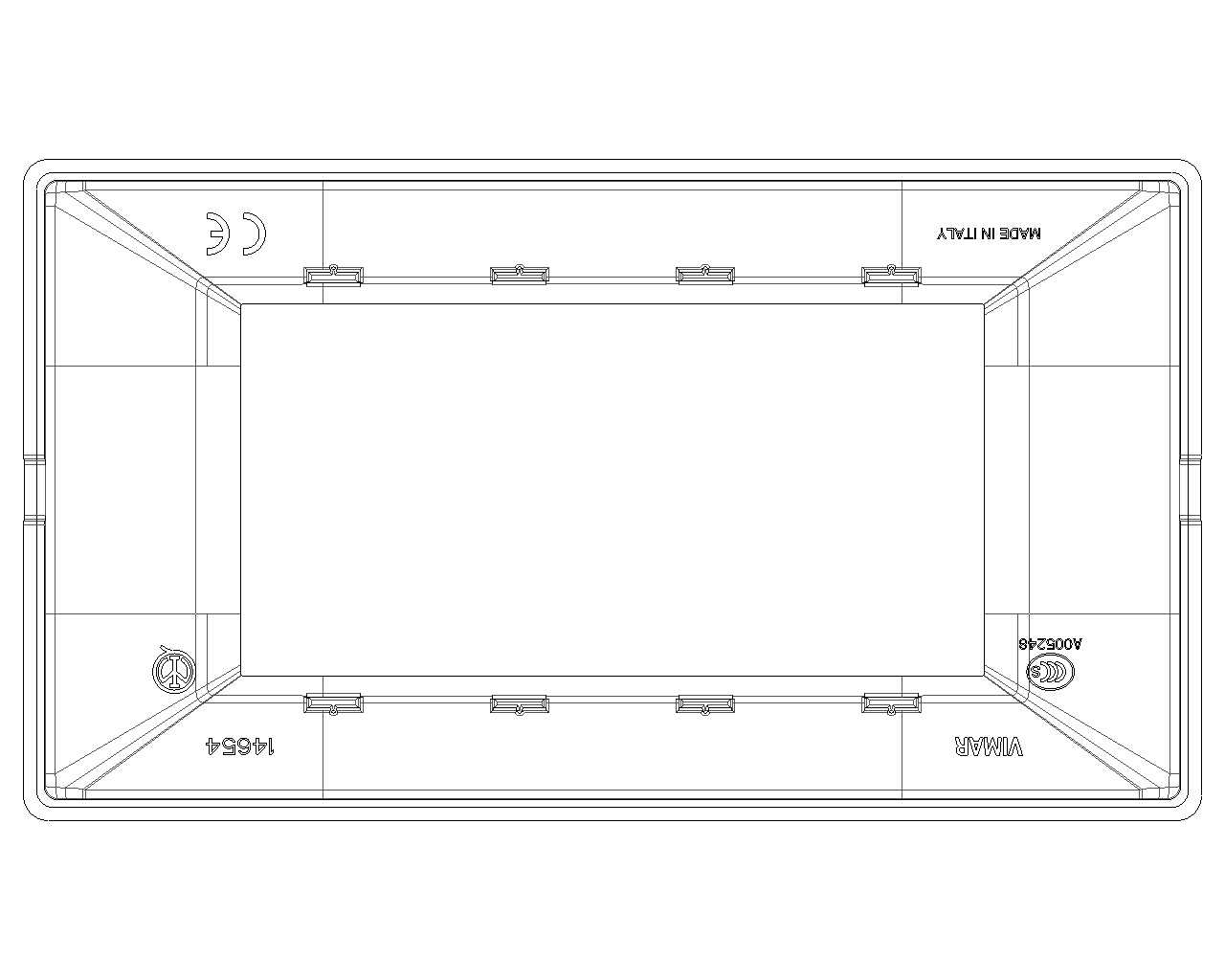 VIMAR 14654.43 Placca 4 Moduli Reflex Ambra in Plastica - Serie PLANA con Finitura Oro Lucido