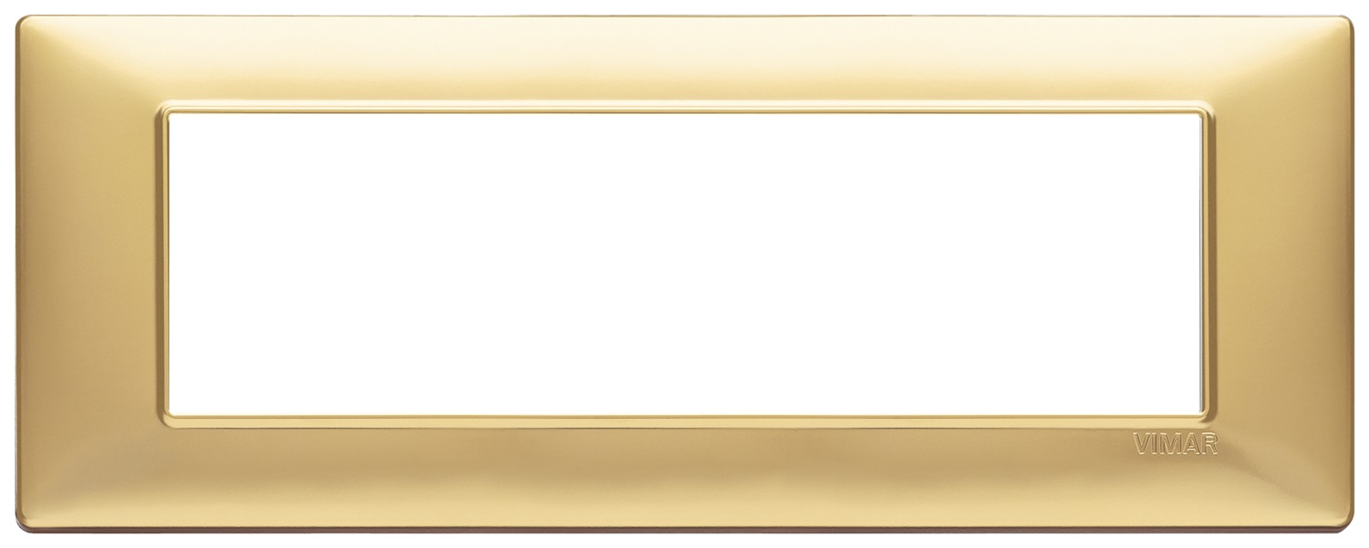 Vimar Plana 14657.25 Placca 7 Moduli Oro Opaco in Tecnopolimero