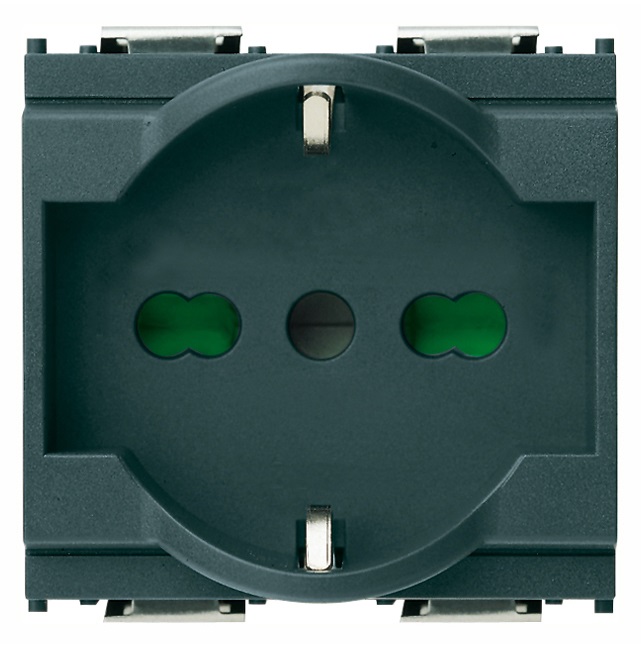 Vimar 16211 Presa di Corrente Universale 2P T 16A Grigio con Sicury