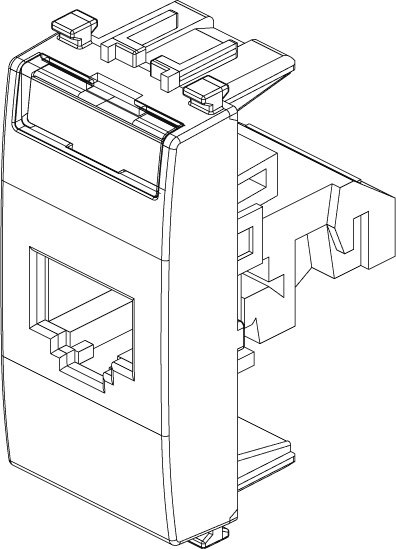 Vimar 20338.8 - Presa RJ45 Netsafe Cat5e UTP Grigio, 8 Contatti, Cablaggio Universale T568A/B