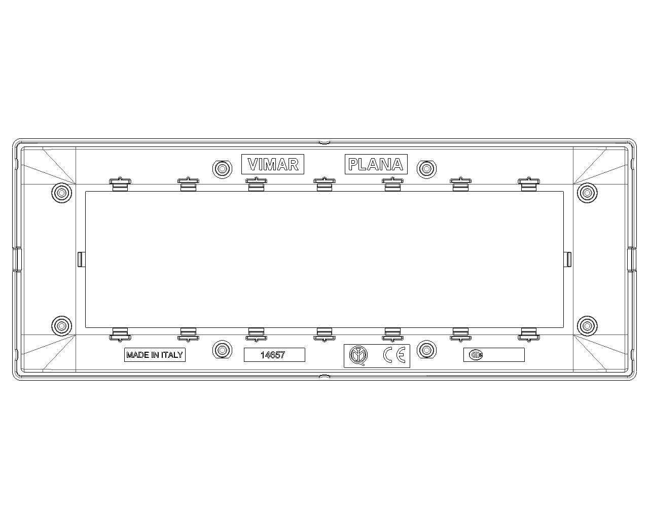 Vimar 14657.71 Placca 7 Moduli in Metallo Argento Metallizzato - Serie Plana
