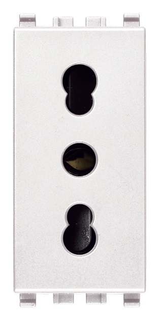 Vimar Eikon 20203.B - Presa di Corrente 2P T 10/16A Bianco con Protezione SICURY