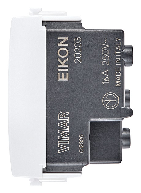 Vimar Eikon 20203.B - Presa di Corrente 2P T 10/16A Bianco con Protezione SICURY