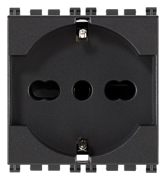 Vimar Arkè 19210 - Presa Universale 2P T 16A 250V Grigio, 2 Moduli