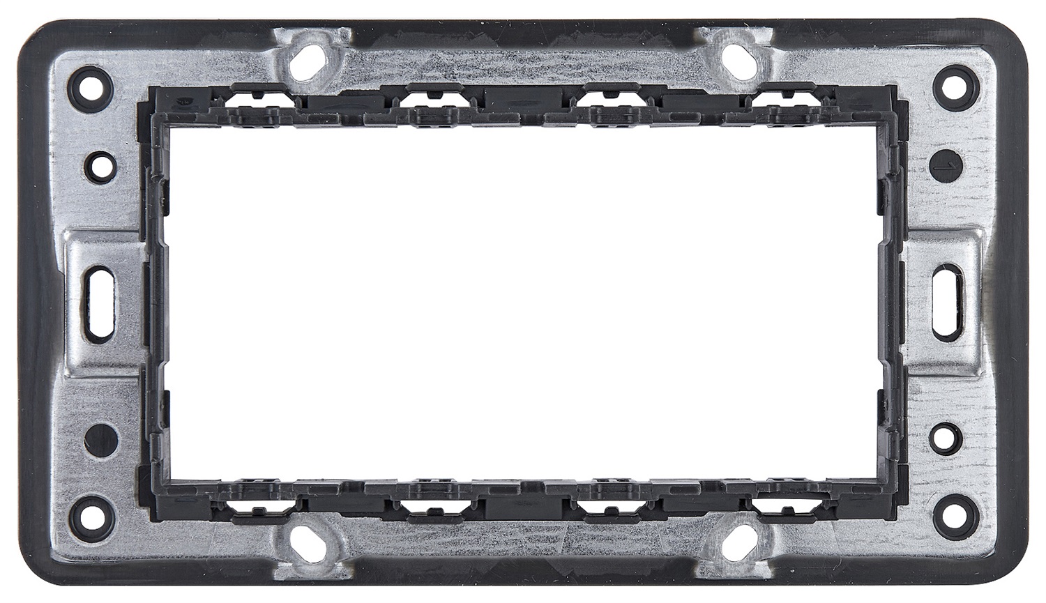 Vimar Eikon 21614 Supporto 4 Moduli con Viti - Colore Grigio, Compatibile con Scatole Rettangolari