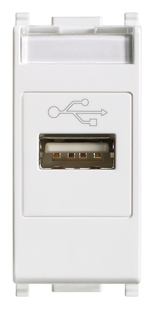 Vimar 14345 Presa USB Bianco - Connettore con Morsetti Vite, Dimensioni 22,30 x 49,00 x 41,40 mm