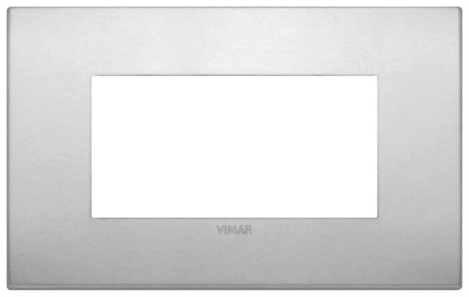Vimar Placca Classic 4 moduli in Alluminio Naturale - 19654.15, Dimensioni 90x90 mm