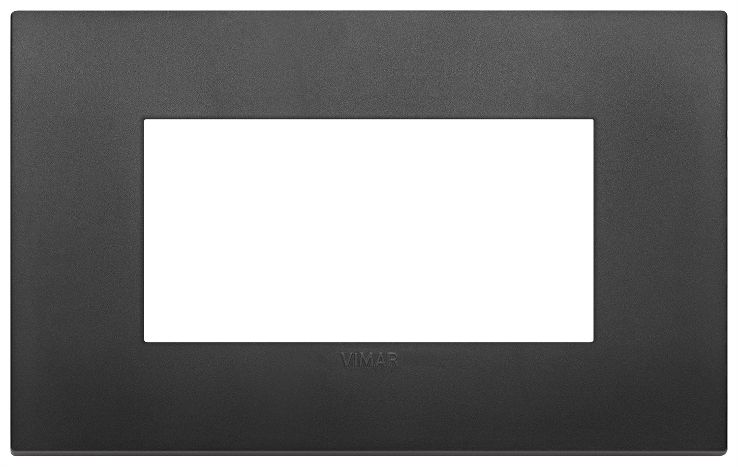 Vimar Placca Classic 4 Moduli Nero in Tecnopolimero - Finitura Opaca, Grado di Protezione IP00