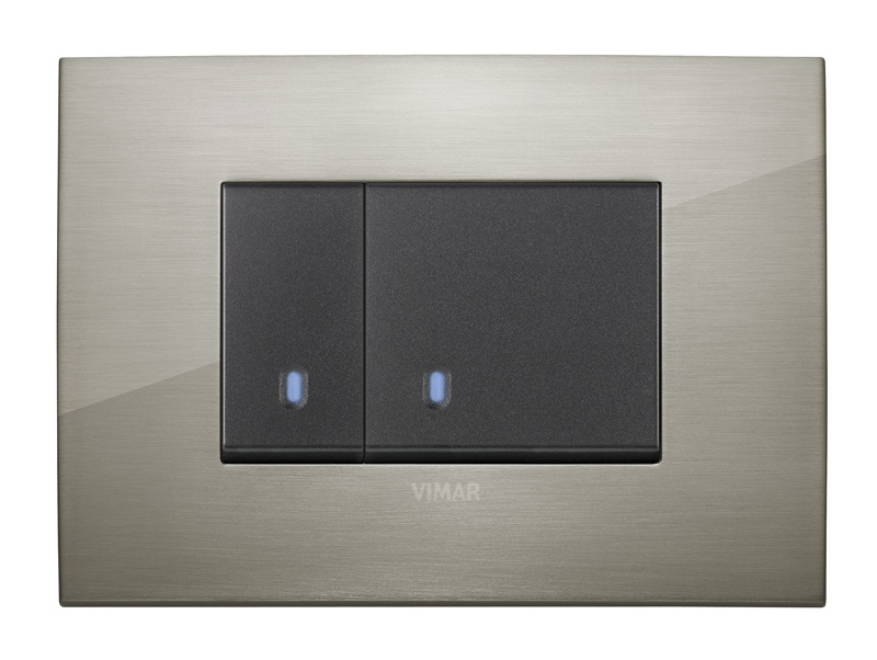 Vimar Placca Classic 7 moduli in Alluminio Naturale - Serie Arke