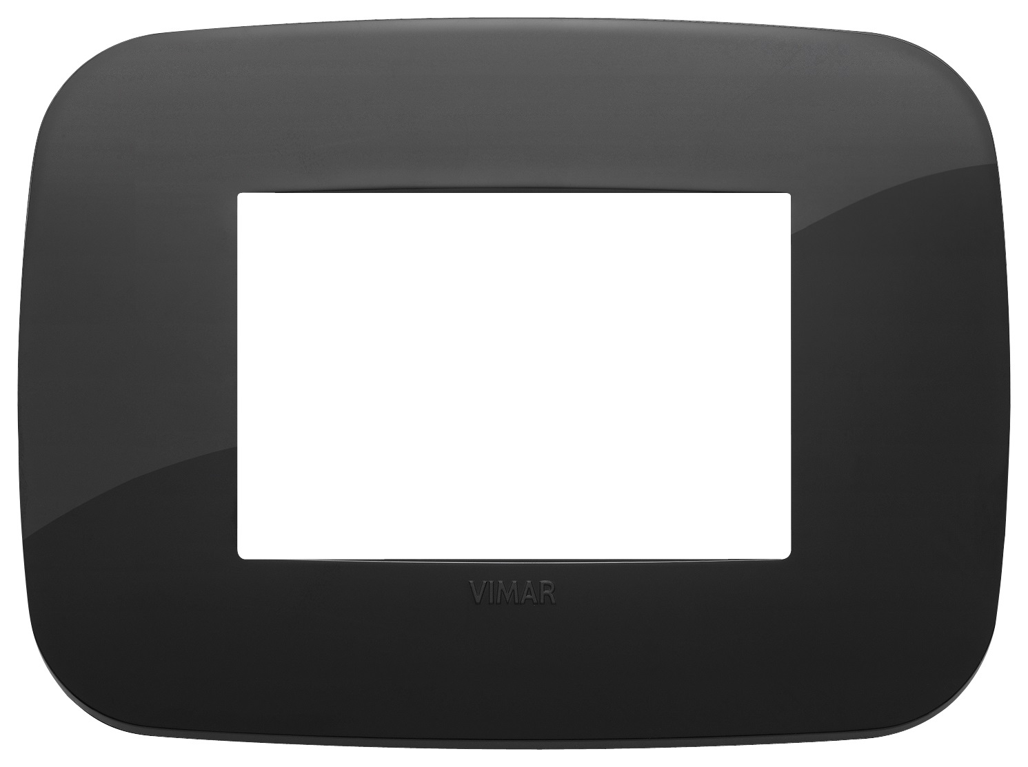 Vimar Placca Round 3M Nero in Tecnopolimero - 3 Moduli Serie Arkè