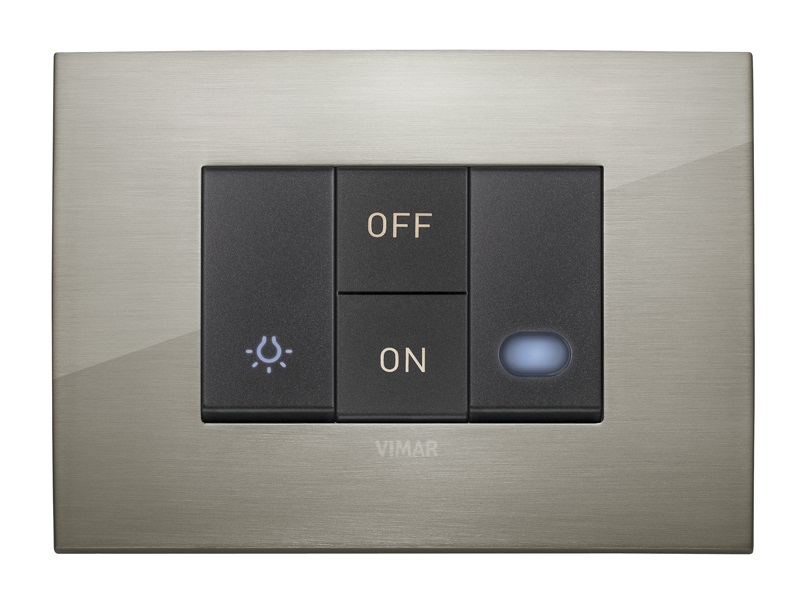 Vimar 19653.02 Arke Classic - Placca 3 Moduli in Metallo Verniciato Ardesia Matt