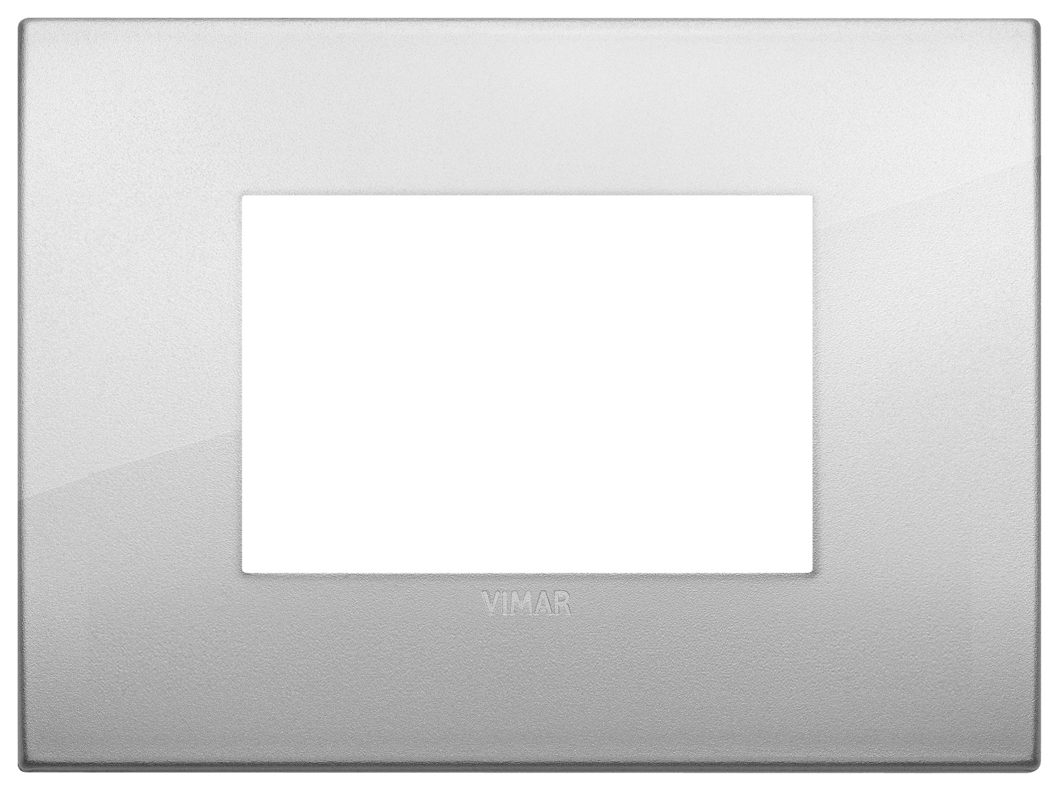 Vimar Placca Classic 3 Moduli Argento - Serie ARKÉ, Metallo Verniciato, Dimensioni 12.2x9x0.86 cm