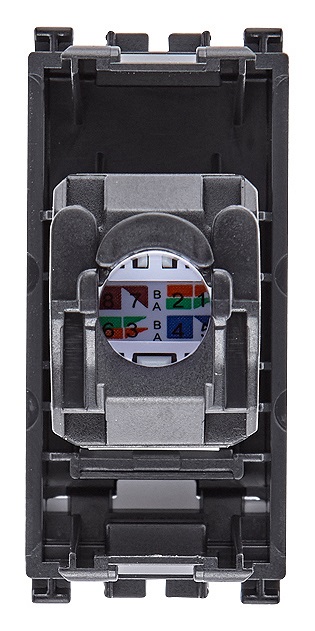 Vimar Presa RJ45 Netsafe Cat5e UTP Grigio - Cod. 19339.11, 8 Contatti, Cablaggio Universale T568A/B