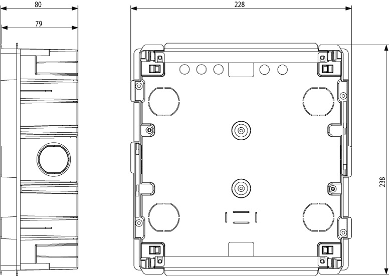 Vimar V53308 Scatola Incasso per Centralino Estetico 8 Moduli Azzurro IP40 per Pareti in Muratura