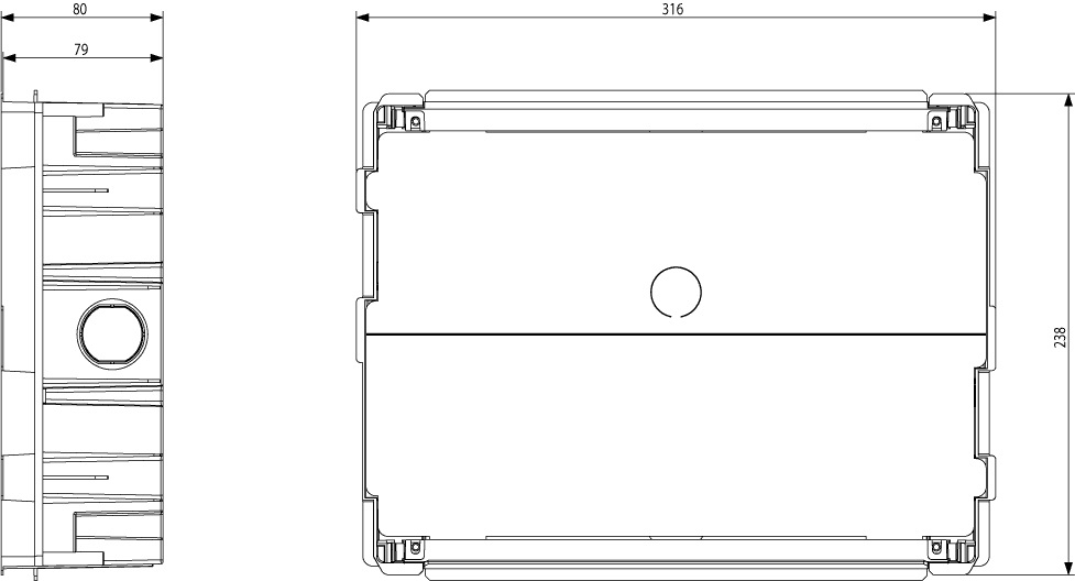 Vimar V53312 Scatola da Incasso Estetica 12 Moduli Azzurro per Pareti in Muratura - IP40