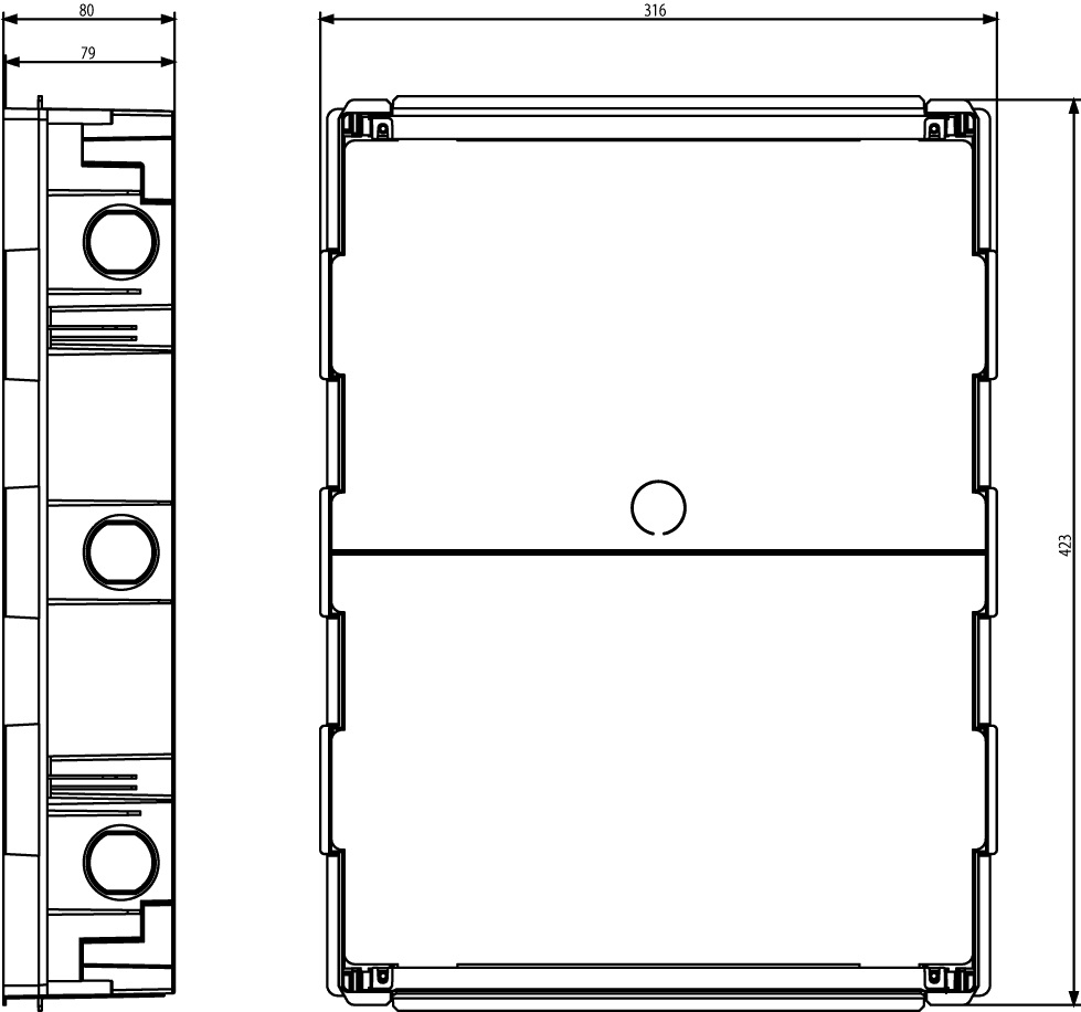 Vimar V53324 Scatola da Incasso Estetica per Centralino 24 Moduli Azzurro - Dimensioni 316x423x80 mm, IP40
