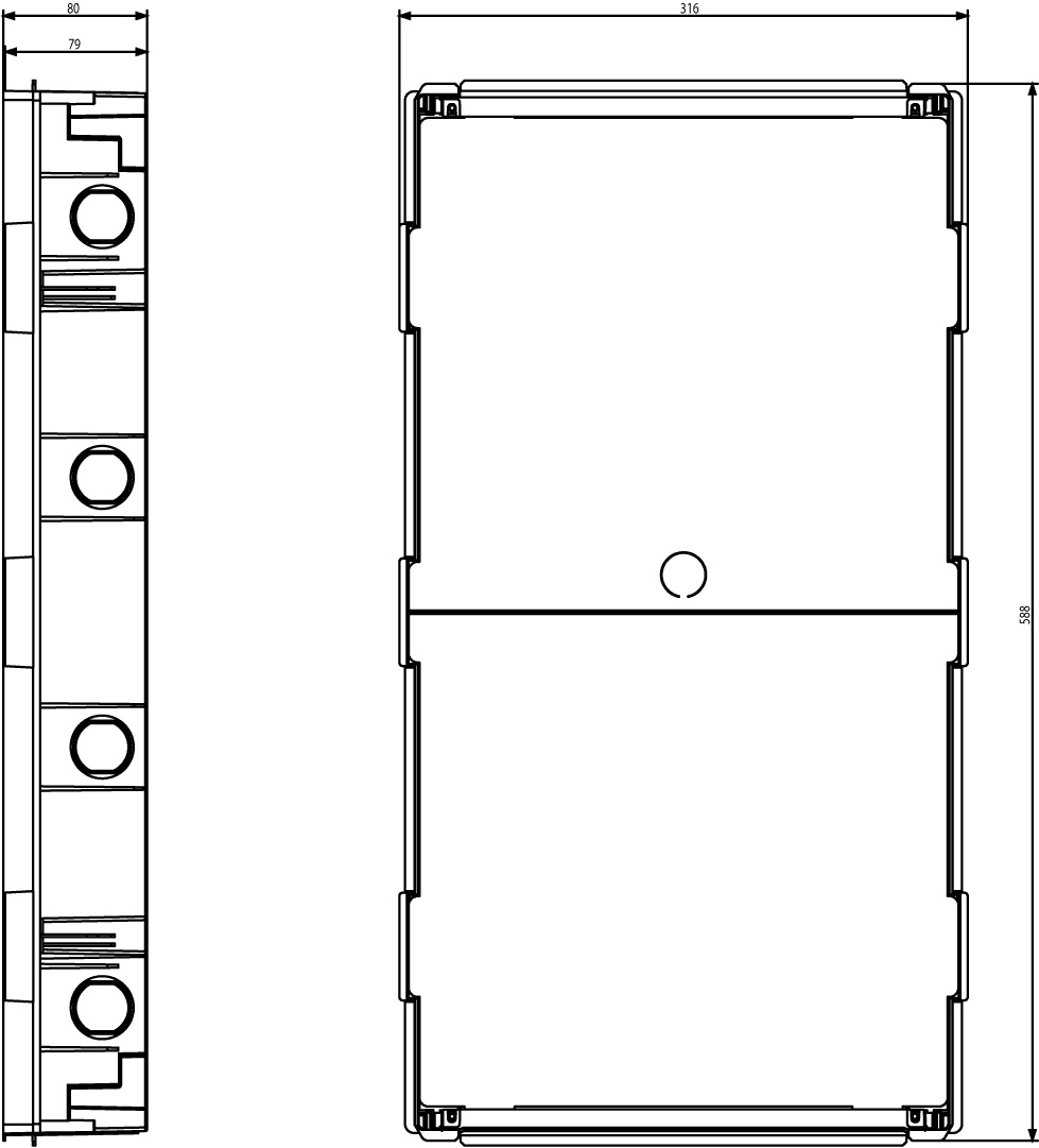 Vimar V53336 Scatola da Incasso per Centralino Estetico 36 Moduli Azzurro per Pareti in Muratura