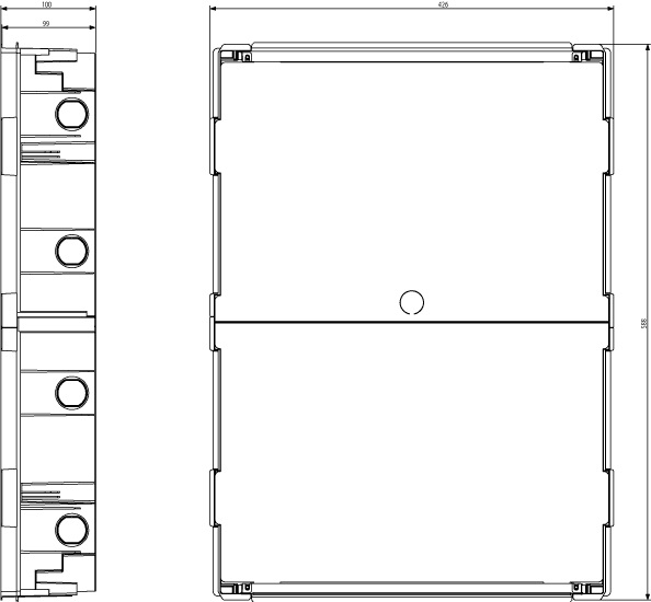 Vimar V53354 Scatola Incasso per Centralino Estetico 54 Moduli Azzurro IP40 - Dimensioni 426x588x100 mm