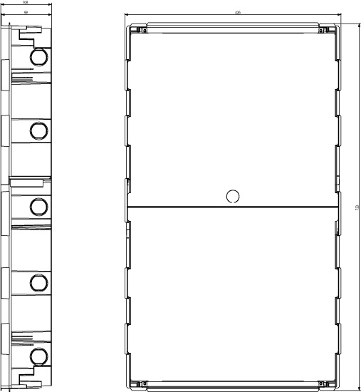 Vimar V53372 Scatola da Incasso per Centralino Estetico 72 Moduli Azzurro - Dimensioni 426x723x100 mm, IP40