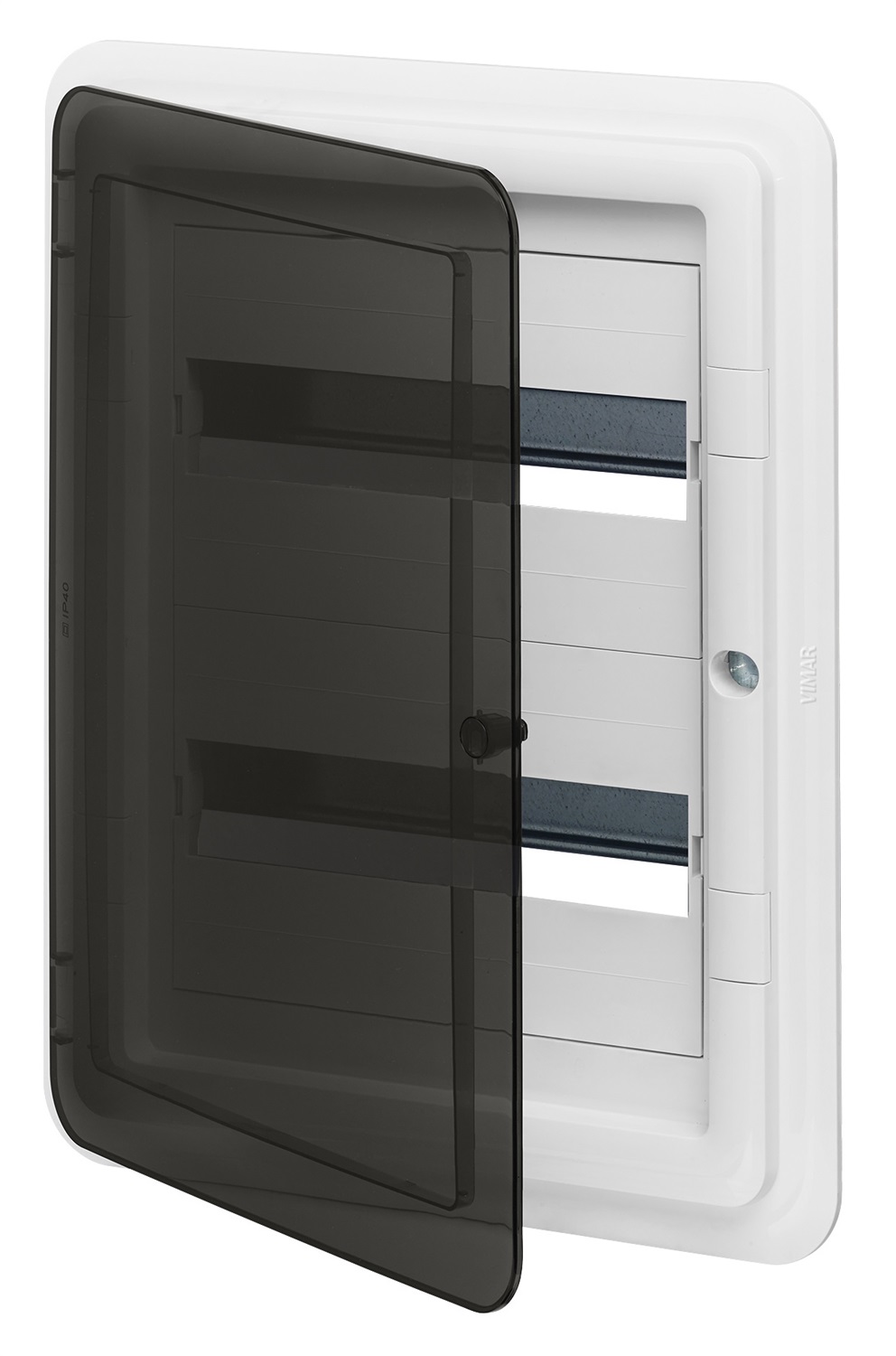 Vimar V53124 Centralino Estetico da Incasso 24 Moduli con Portello Fumé e Guida DIN IP40