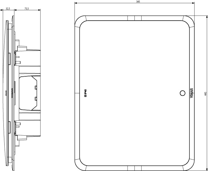 Vimar V53124 Centralino Estetico da Incasso 24 Moduli con Portello Fumé e Guida DIN IP40