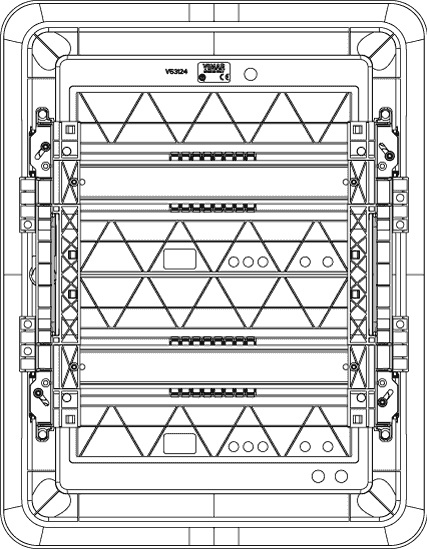 Vimar V53124 Centralino Estetico da Incasso 24 Moduli con Portello Fumé e Guida DIN IP40