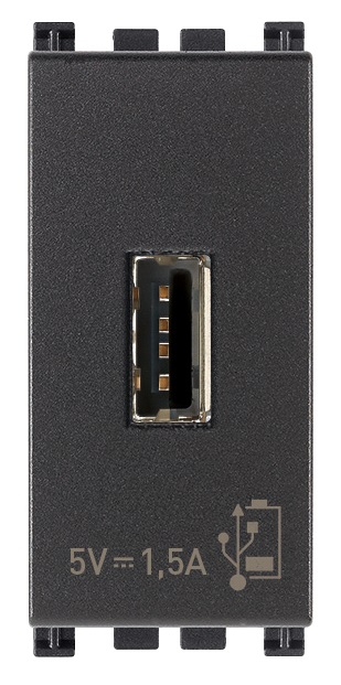 Vimar 19292 Arké Unità Alimentazione USB 5V 1,5A 1 Modulo Grigio - Presa a Muro