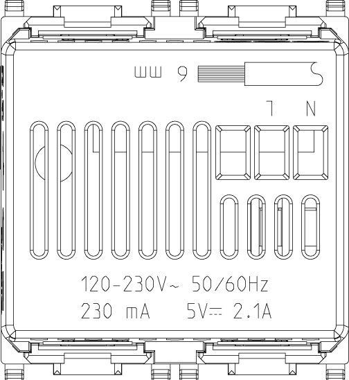 Vimar 14295 Plana Doppia Presa USB 5V 2,1A - Ricarica Veloce per Smartphone e Tablet