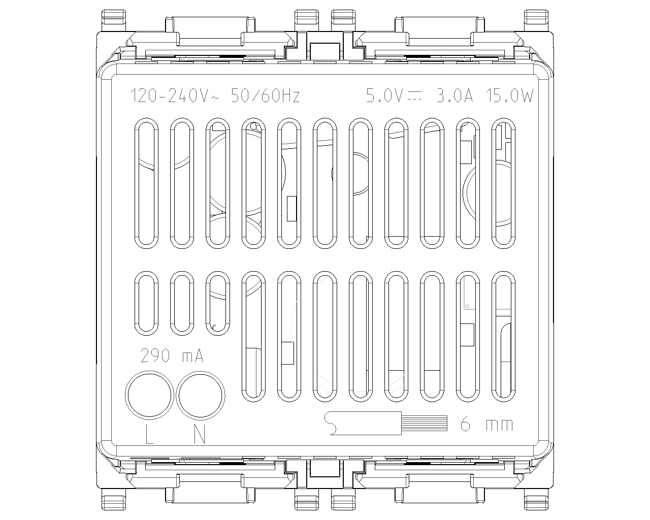 Vimar 14295.AC Plana Presa USB Bianco - 1 Uscita USB Tipo A e 1 Uscita USB Tipo C, 5V 3A, Fast Charge