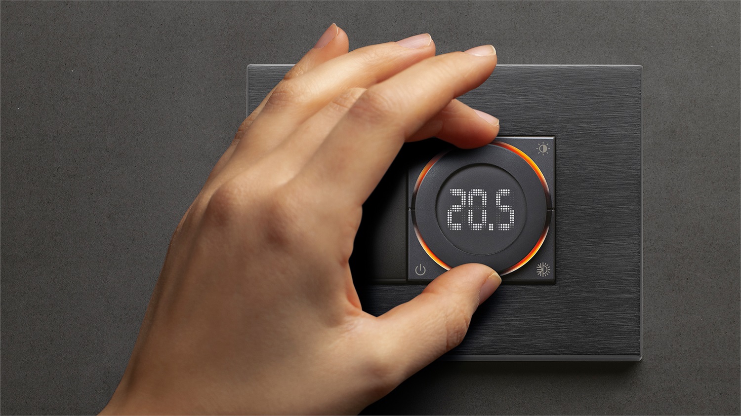 Vimar 02970 Termostato a Rotella ON/OFF con Retroilluminazione LED, Alimentazione 100-240 V, 2 Moduli, Compatibile con Eikon, Arké, Plana e Idea