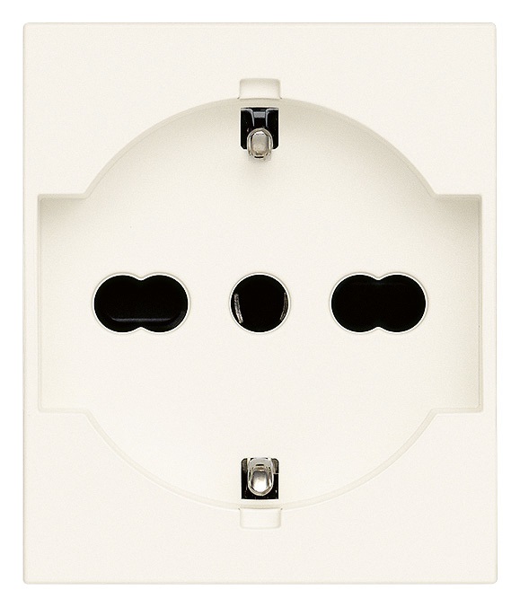 Vimar 30210.B Presa SICURY Universale Standard Italiano P40 Bianco 2 Moduli 16A con Protezione Bimbi