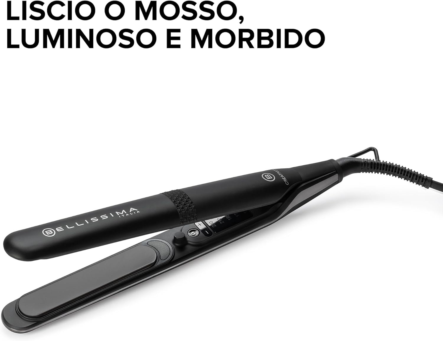 Imetec Bellissima Piastra Creativity - Capelli Lisci o Mossi, Rivestimento Ceramica Diamond, 5 Temperature 150-230°C, Funzione Memory, Calore Costante, Riscaldamento Rapido
