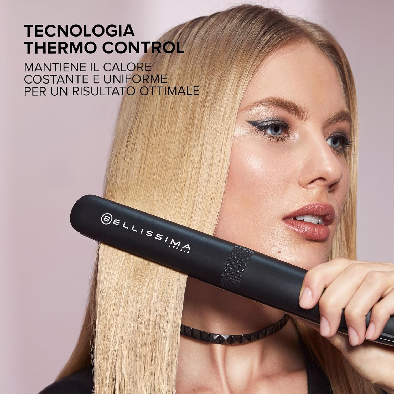 Imetec Bellissima Piastra Creativity - Capelli Lisci o Mossi, Rivestimento Ceramica Diamond, 5 Temperature 150-230°C, Funzione Memory, Calore Costante, Riscaldamento Rapido