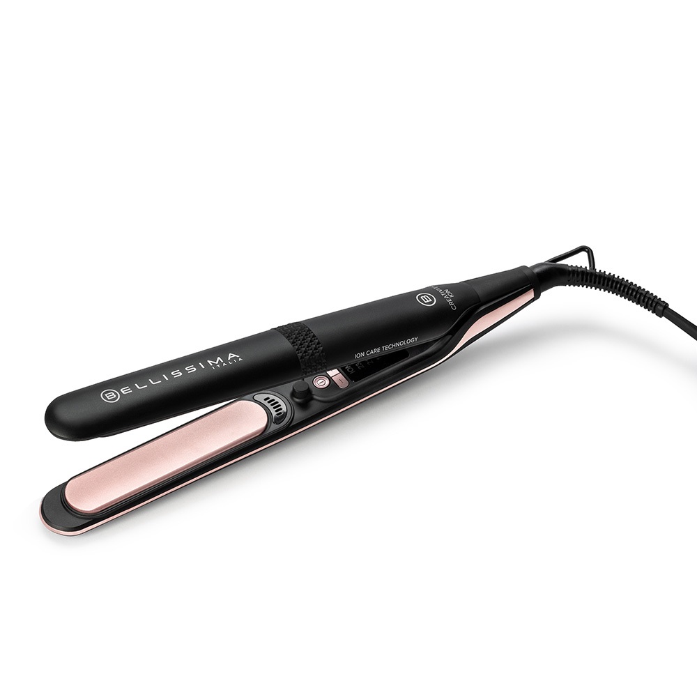 Imetec Bellissima Creativity Ion - Piastra per Capelli Lisci o Mossi, Ionizzatore, Rivestimento Ceramica Diamond e Cheratina, 5 Temperature 150/230°C, Funzione Memory e Thermo Control
