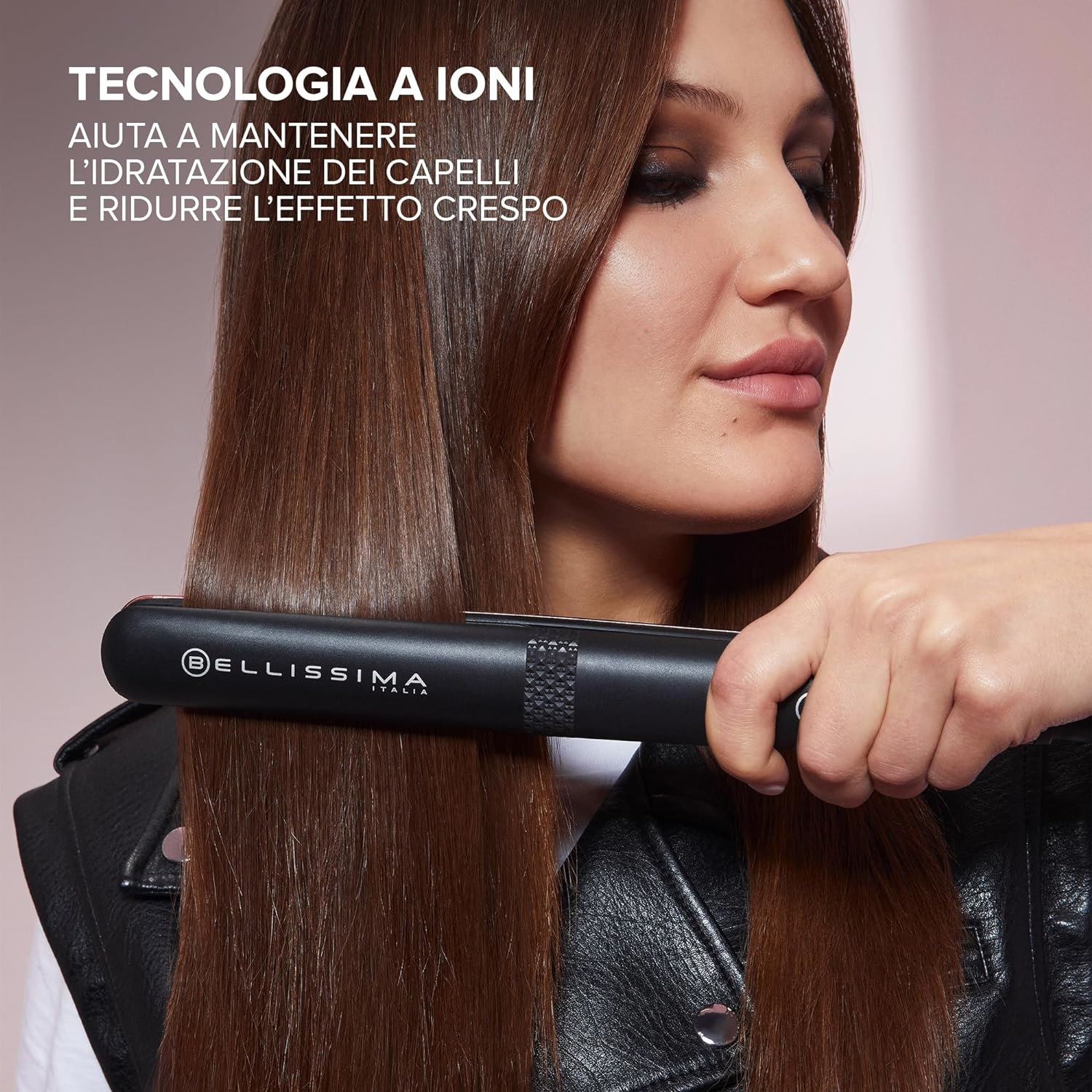 Imetec Bellissima Creativity Ion - Piastra per Capelli Lisci o Mossi, Ionizzatore, Rivestimento Ceramica Diamond e Cheratina, 5 Temperature 150/230°C, Funzione Memory e Thermo Control