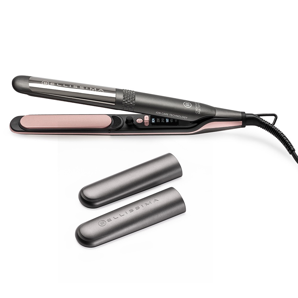 Imetec Bellissima Creativity Multistyle - Piastra per Capelli in Ceramica con Diamante e Cheratina, 5 Temperature Regolabili fino a 230°C, Superficie Esterna Riscaldata, Tecnologia a Ioni