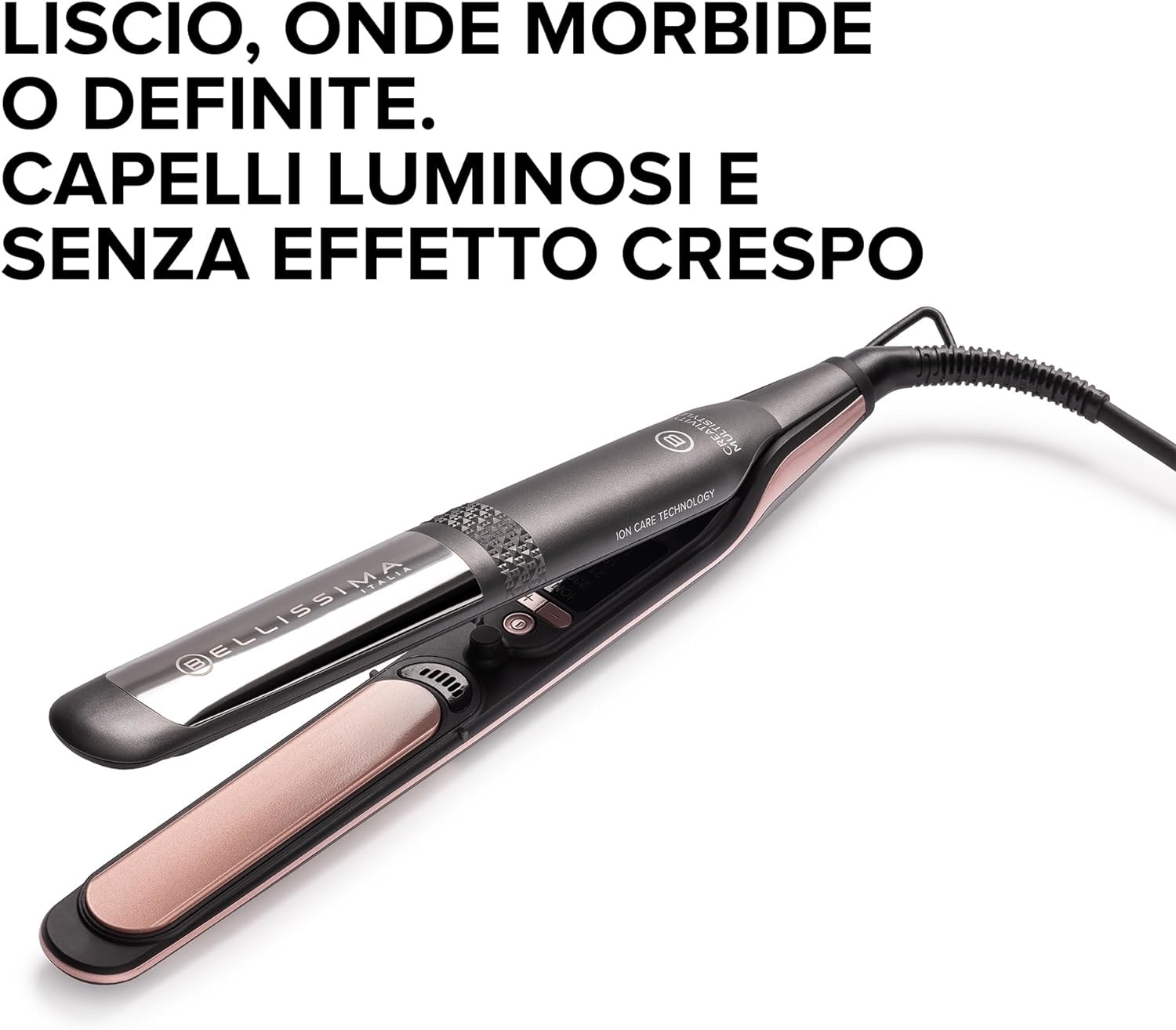 Imetec Bellissima Creativity Multistyle - Piastra per Capelli in Ceramica con Diamante e Cheratina, 5 Temperature Regolabili fino a 230°C, Superficie Esterna Riscaldata, Tecnologia a Ioni