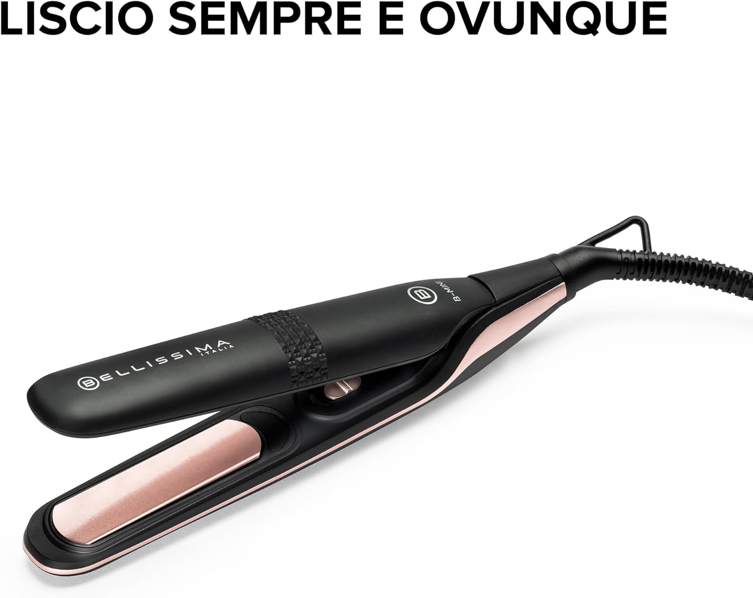 IMETEC Bellissima B-Mini Piastra Mini da Borsa e da Viaggio, 25W, Rivestimento in Ceramica, Temperatura Massima 200°C, Multivoltaggio Automatico, Compatta e Leggera